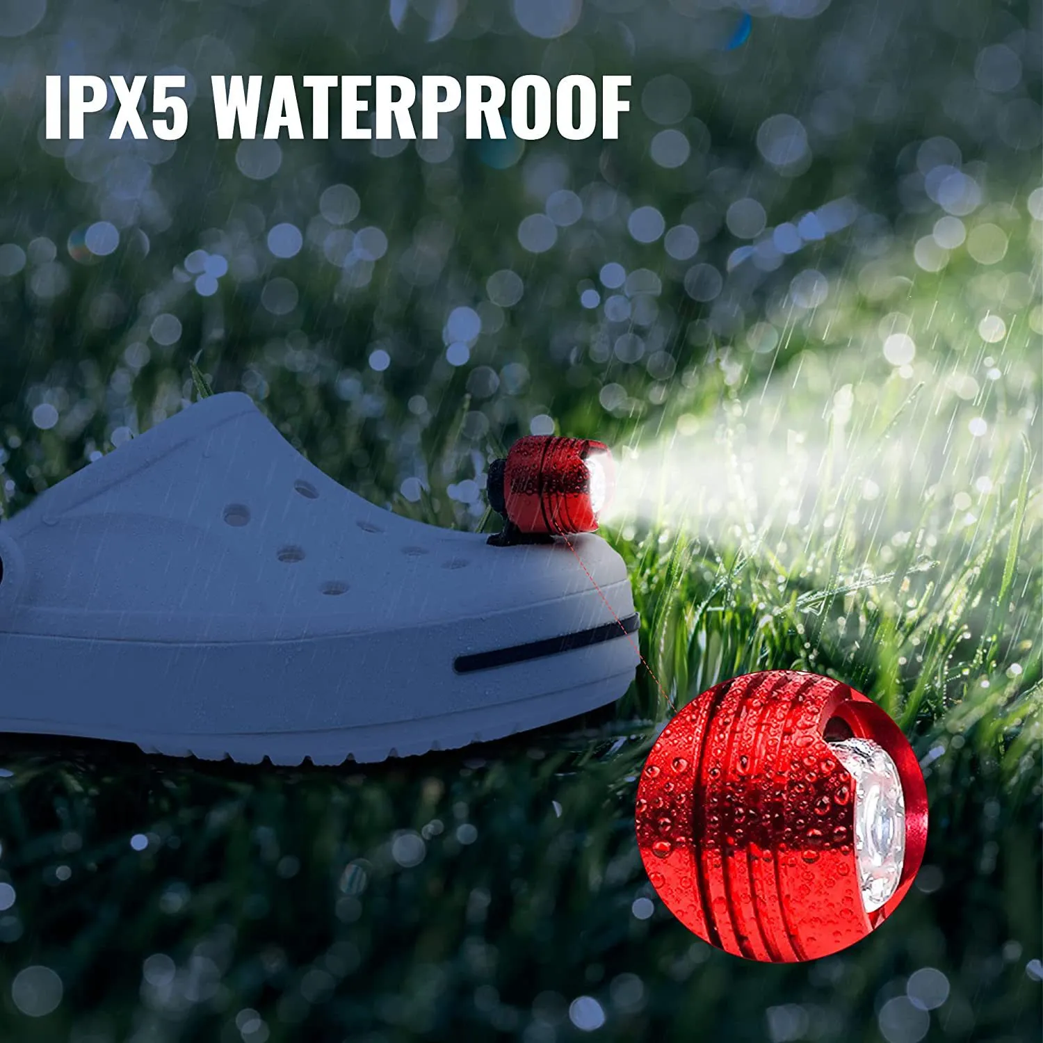 Faróis para Crocs LED Light IPX5 Impermeável Shoes Lights Outdoor Camping Caminhadas Acessórios Portátil Led Light Glow