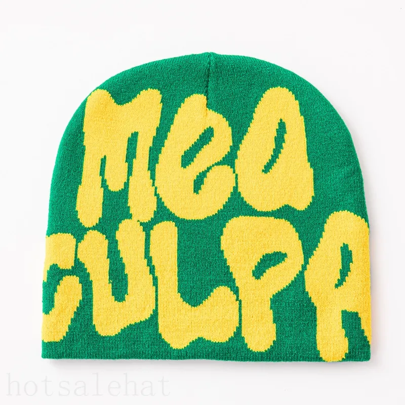 Mea Culpa Hat Winter Designer Hats for Women Keep Warm Y2K Beanie Culpas Street Shopping Shopping Hiphop Hiphop Gorro Unisex Style Style Luxury Christmas Day Regalos MZ09 C23