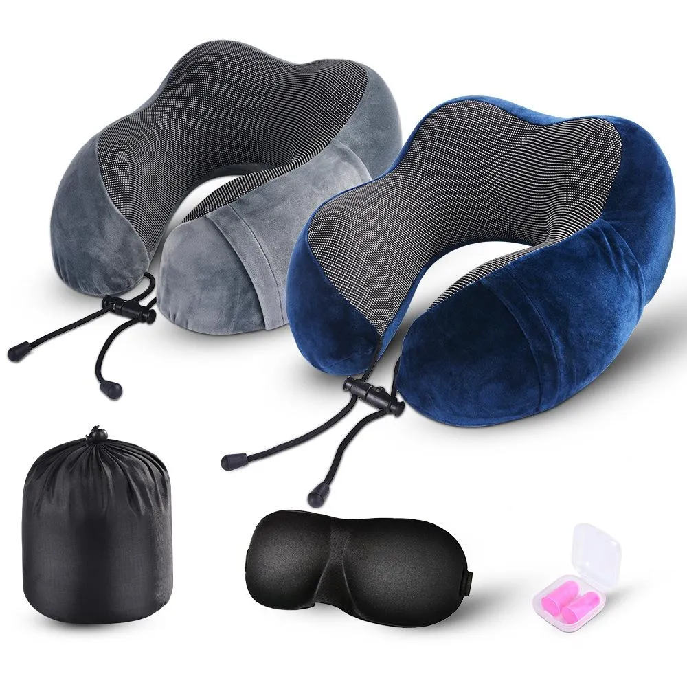 枕USHAPE TRAVEL PILLOW PURE MEMORY FOAM NECK PILLOW for Airplane Office NAP Cervical Flight Sleeping Head Neck Support