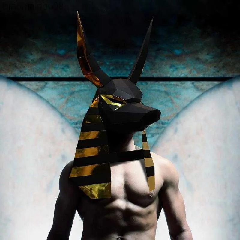 Мрачный жнец Anubis 3D Paper Mask Mirm Party Complay Prop Рождественский хэллоуин