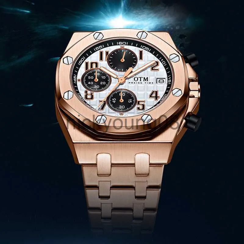 Relógios de pulso homens luxo quartzo moda aço inoxidável homem luminoso à prova d 'água calendário negócios pulso relogio masculino 0703