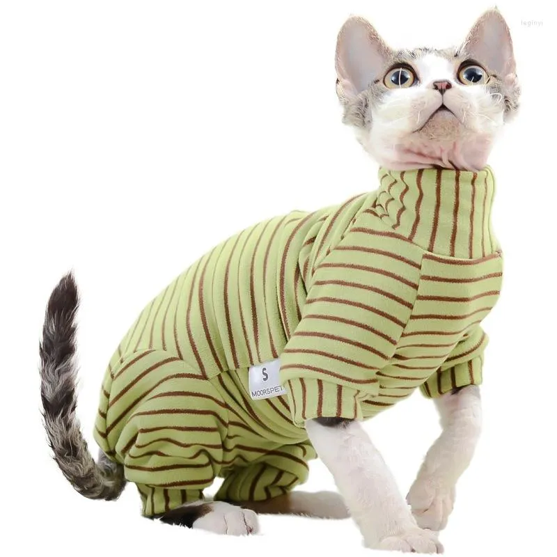 Chat Costumes vêtements pour Sphinx sans poils doux polaire tissu hiver chaud quatre jambes pyjamas chats petit chien salopette Cornish Devon