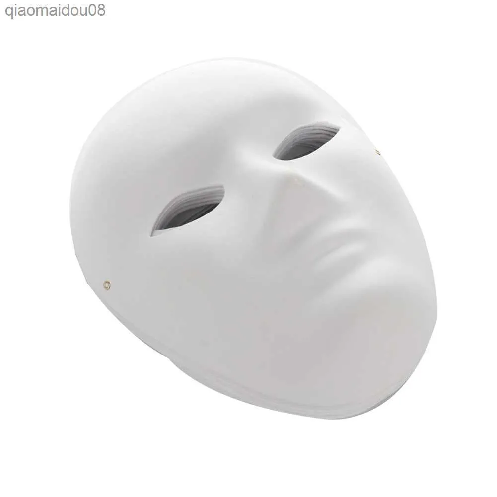 12 pezzi di carta maschera bianca fai-da-te maschera intera opera maschera mascherata maschera di halloween L230704