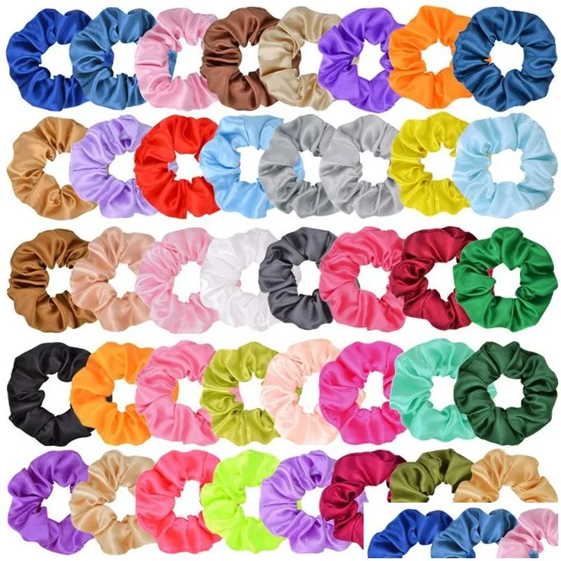 Accessori per capelli Solid Girl Elastic Scrunchie Scrunchy Head Band Coda di cavallo Fasce per capelli Corda per capelli per ragazze A275 Drop Delivery Baby Kids Mat Dhkg8