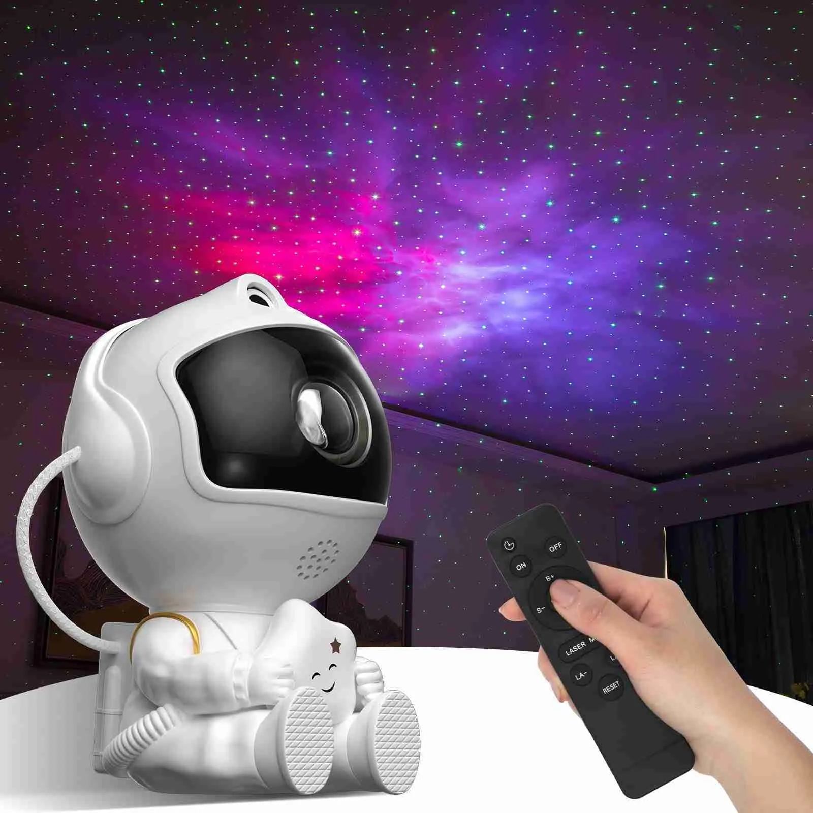 Comprar Proyector de luz de astronauta, luces de proyector de galaxia con  forma de astronauta para dormitorio, luz nocturna de nebulosa para niños