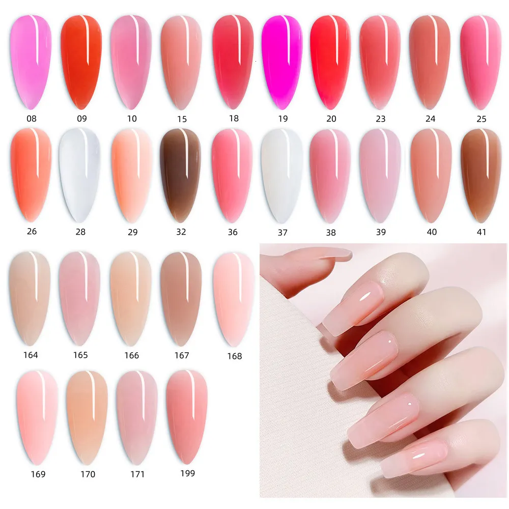 Amazon.com : GAOY Jelly Brown Gel Nail Polish of 6 Transparent Nude White  Dark Red Colors Sheer Gel Polish Kit for Salon Gel Manicure and Nail Art  DIY at Home : Beauty