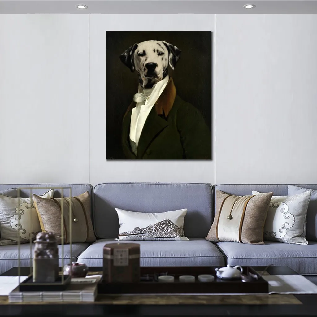 Animal Portraits Dog Canvas Art A Gentleman Dalmatian Thierry Poncelet Oil Painting Reproduction Handmade Modern Office Decor