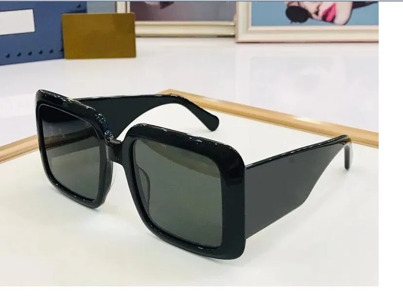 2023 femmes hommes lunettes de soleil de haute qualité noir largeur planche plein cadre vert dégradé couleur lunettes carrées disponibles avec boîte