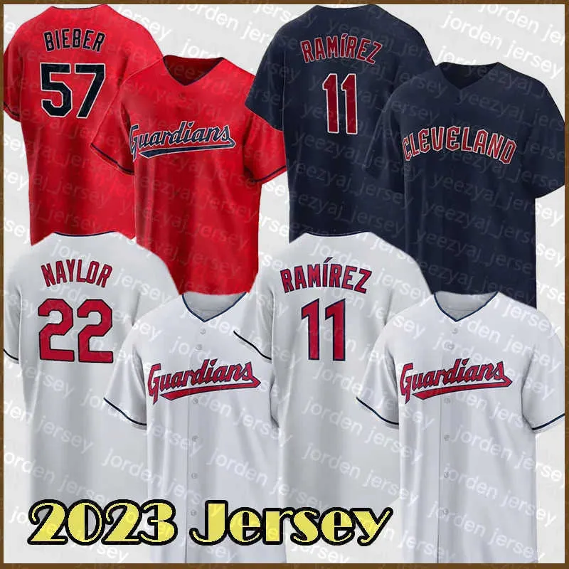 Ciclismo 2023 Indossa maglie da baseball Gimenez 11 Ramirez Indians Cleveland Shane Bieber Myles Straw Steven Kwan Cal Quantrill Emmanuel Clase T