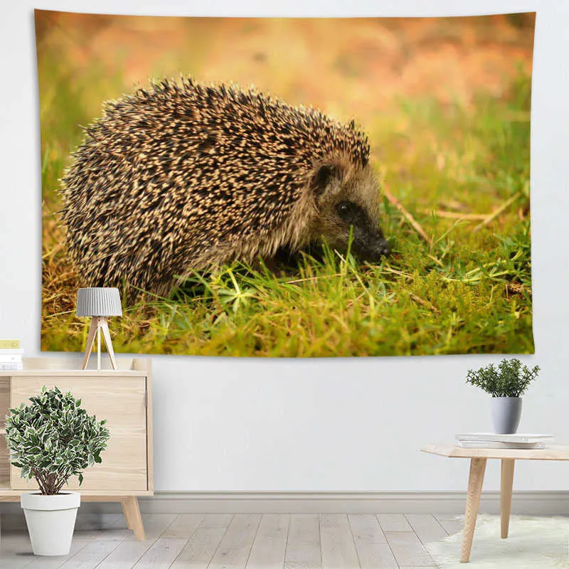 Gobeliny hedgehog gobelin śliczna zwierzęta ściana wisząca Kawai Wildlife gobelinuje tkanin