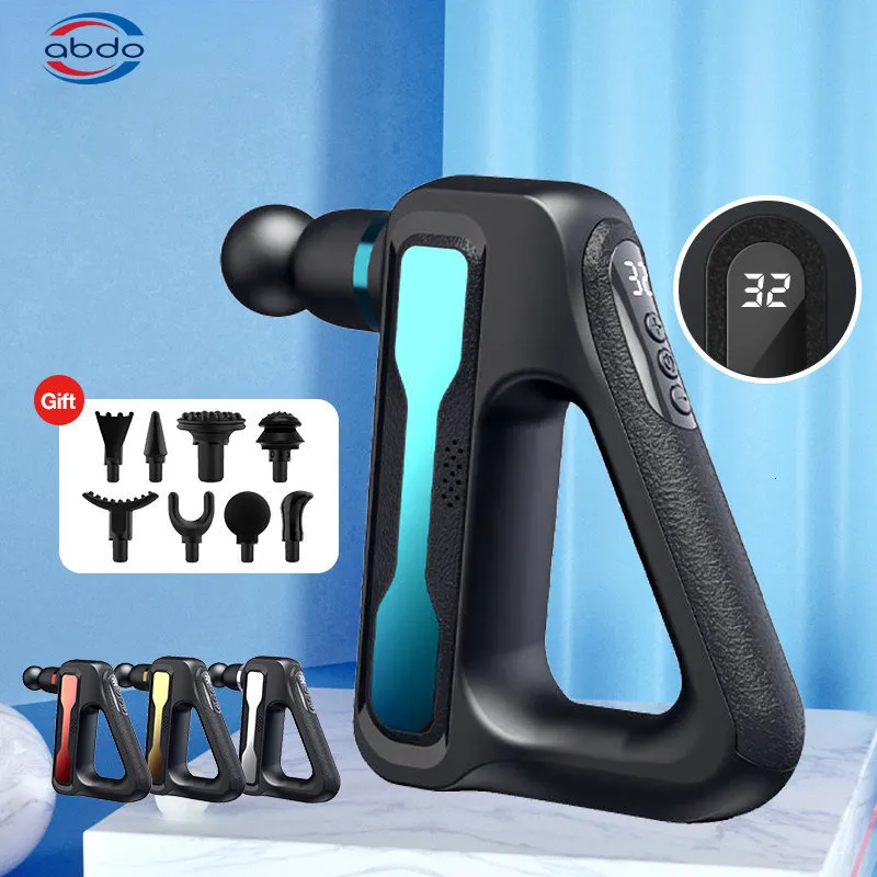 Full Body Massager Abdo Electric Massage Gun 32 Level Fascia Deep Tissue Neck Back Muscle Sport Relaxation Pain Relief Exercise 230704