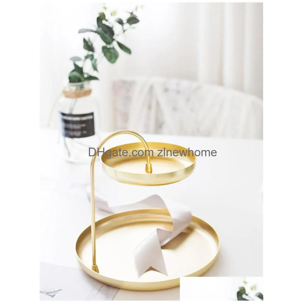 double jewelry tray necklace holder tabletop organizer tower for bracelets earrings watch makeup storage display shelf xbjk2212