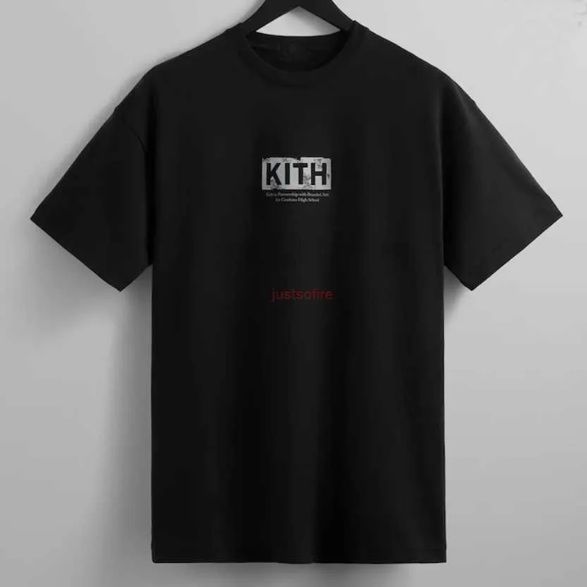 디자이너 패션 의류 티 TSHIRTS KITH X DANIEL ARSHAM 화석 상자 짧은 슬리브 순수면 Tshirt 통기성면 스트리트웨어 스포츠웨어 탑 록 힙합 TSH