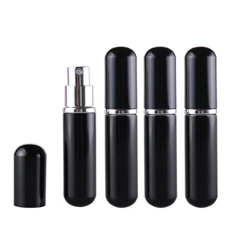 5ml HIgh Quality Makeup Tools Small Black Aluminium Glass Perfume Spray Bottle 5cc Portable Cosmetic Atomizer F20172667 Pphvl