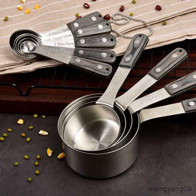 Messwerkzeuge 9-teiliges Messlöffel-Set Mehrzweck-Kaffee-Gewürzschaufel in Lebensmittelqualität Küche Backwerkzeuge R230704