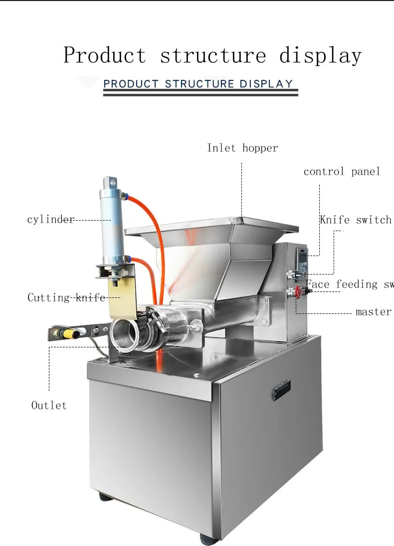 Ommercial Acier Inoxydable Pâte Diviseur Machine Pizza Pain Rond Pâte Machine De Découpe Automatique Pâte Extrudeuse Machine4099166