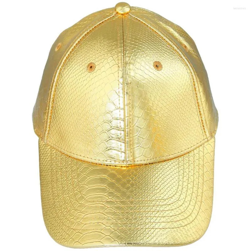 Ball Caps Gold Tone Unisex Baseball Cap Adjustable PU Leather Corduroy Sun Protection Sport Hat For Men Women