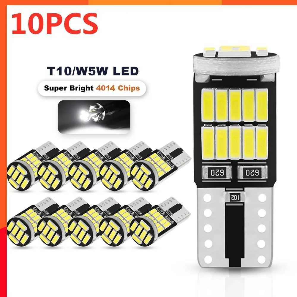 업그레이드 2/6/10pcs T10 W5W 194 501 LED CANBUS 없음 오류 차량 내부 조명 T10 26 SMD 4014 순수한 흰색 악기 조명 전구 램프