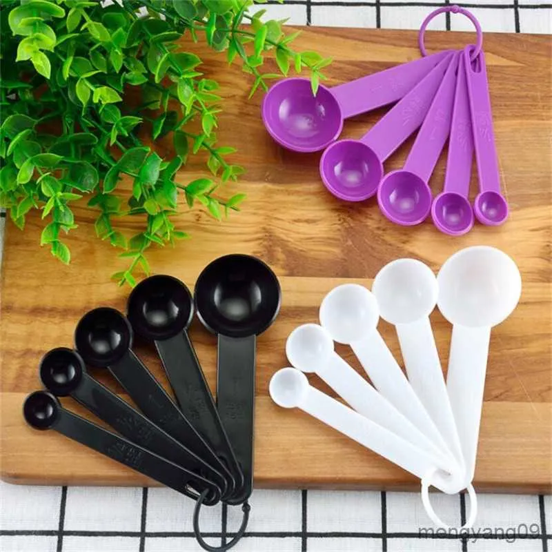 Measuring Tools 5Pcs/set Kitchen Measuring Spoon Teaspoon Coffee Sugar Scoop Baking Cooking Kitchen Measuring Cups With Scale Tools Colors R230704