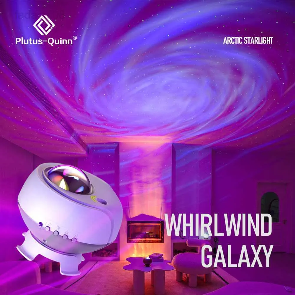 Whirlwind Star Galaxy Projektionsljus Bluetooth Musik Starry Aurora Projektor Barn Sovrum Tak Atmosfär Nattlampa HKD230704
