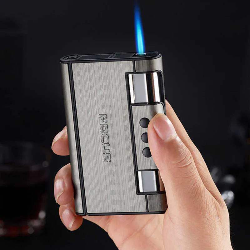 automatic cigarette case Creative 2 In 1 Automatic Metal Cigarette Case with Gas-Style Lighter and  Moisture-Proof Compression from Dhgate Lighters