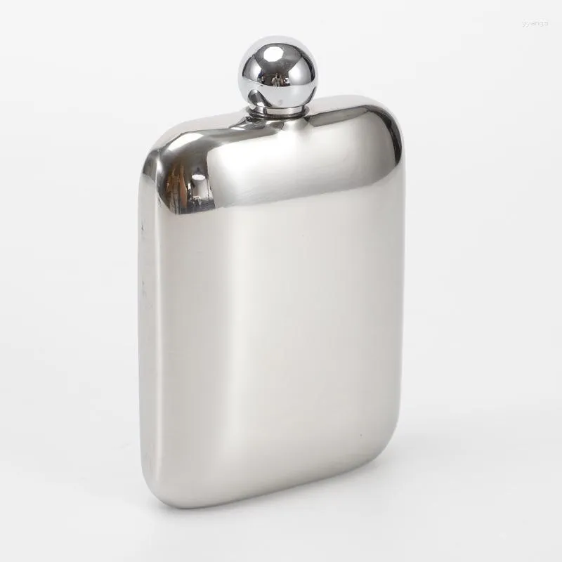 Hip Flasks Cute Thickened 304 Stainless Steel Shaped Jug Square 7 Ounce Portable Wine Bottle Spherical Cap