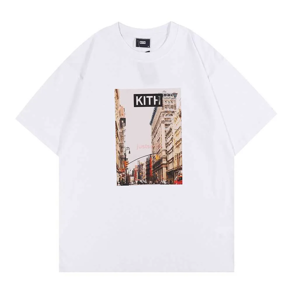 Designer-Modekleidung, T-Shirts, T-Shirts, Kith Soho Vintage Tee, New York Street Photo, kurzärmeliges T-Shirt aus Baumwolle, Streetwear, Sportbekleidung, Tops, Rock, Hip-Hop-T-Shirts