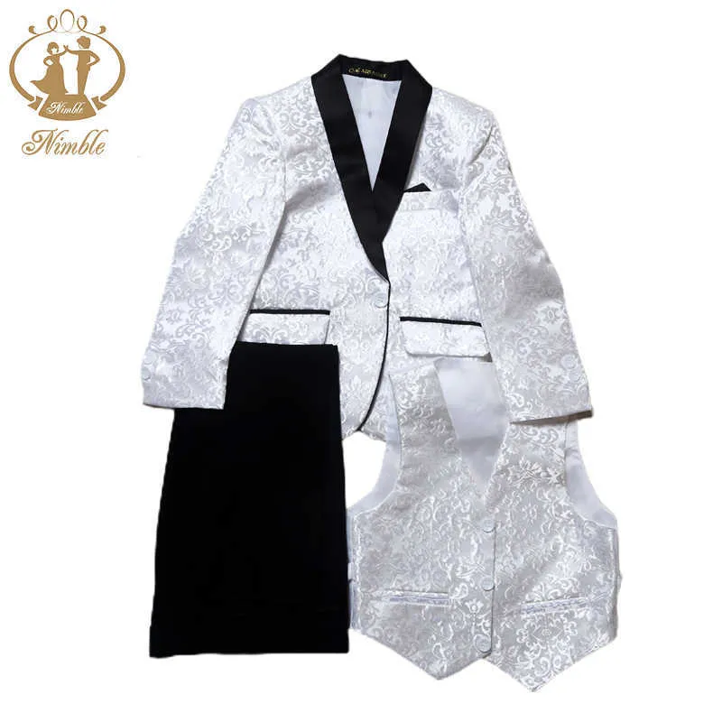 Trajes 2021 New Kids Wedding Blazer Baby Boys Traje Chaquetas Abrigo formal + Pantalones + chaleco Trajes de niño de 3 piezas Formal para fiesta de boda BoyHKD230704