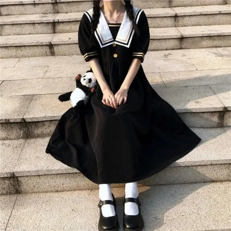 Девушка платья 2023 летние детские детские ученики детская детская одежда подростки моряк -лук