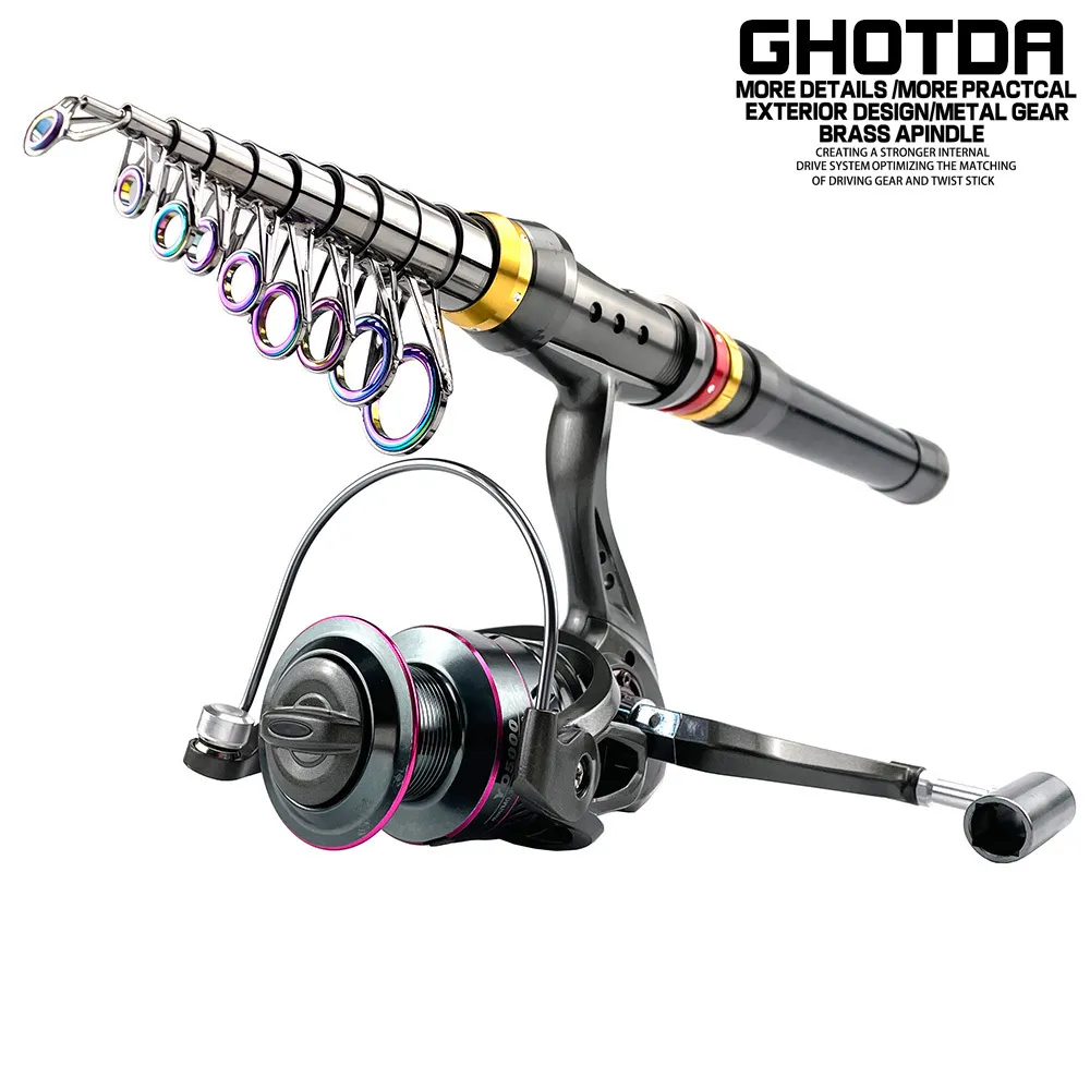 Carbon Fiber Spinning Inshore Spinning Rods 1.8 3.6m Boat Fishing Reel  Combo With Telescopic Pole And Spinner Reels Kit Pesca 230703 From Ping07,  $21.46