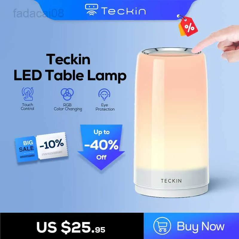 Teckin DL31 LED Table Valentines Day Gift Touch Bedside Lamp Decoration Dimmable RGB 7 Colors Night Lights for Kids Bedroom HKD230704