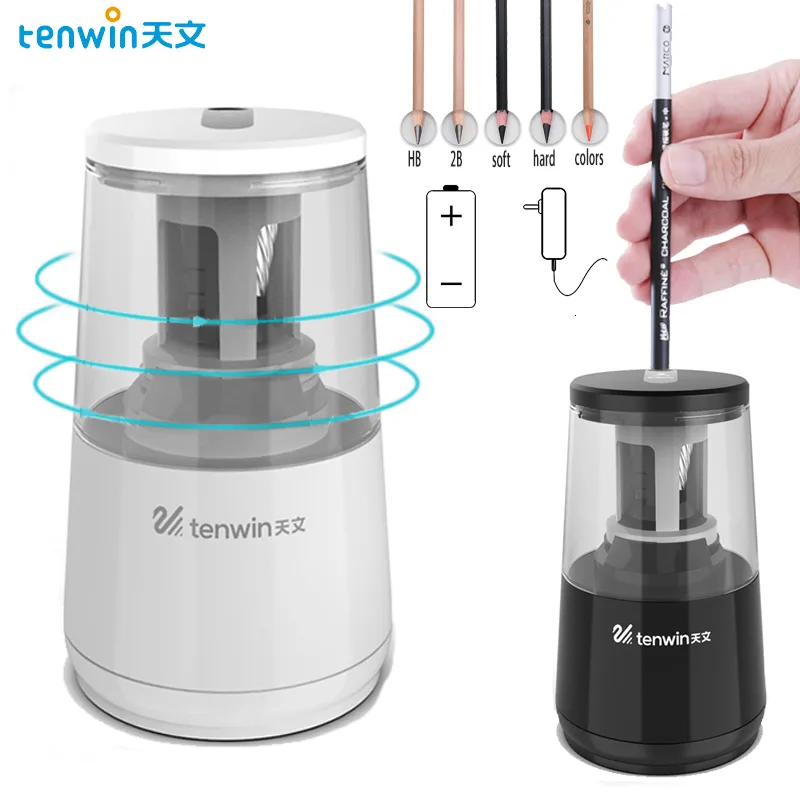 Pencil Sharpeners Tenwin Automatic Electric Pencil Sharpener Heavy Duty usb Mechanical for Kids Girls for School Stationery Office and Stationery 230704