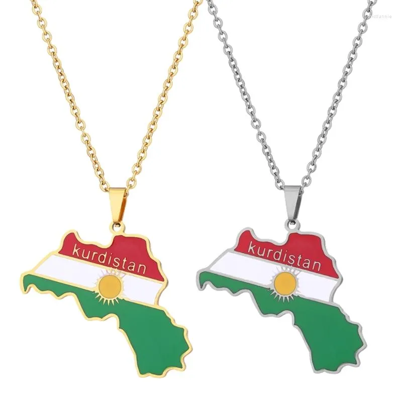 Anhänger Halsketten Kurdistan Karte Halskette Tropfendes Öl Retro Edelstahl Für Männer Und Frauen Ethnische Schlüsselbein Kette Geschenk