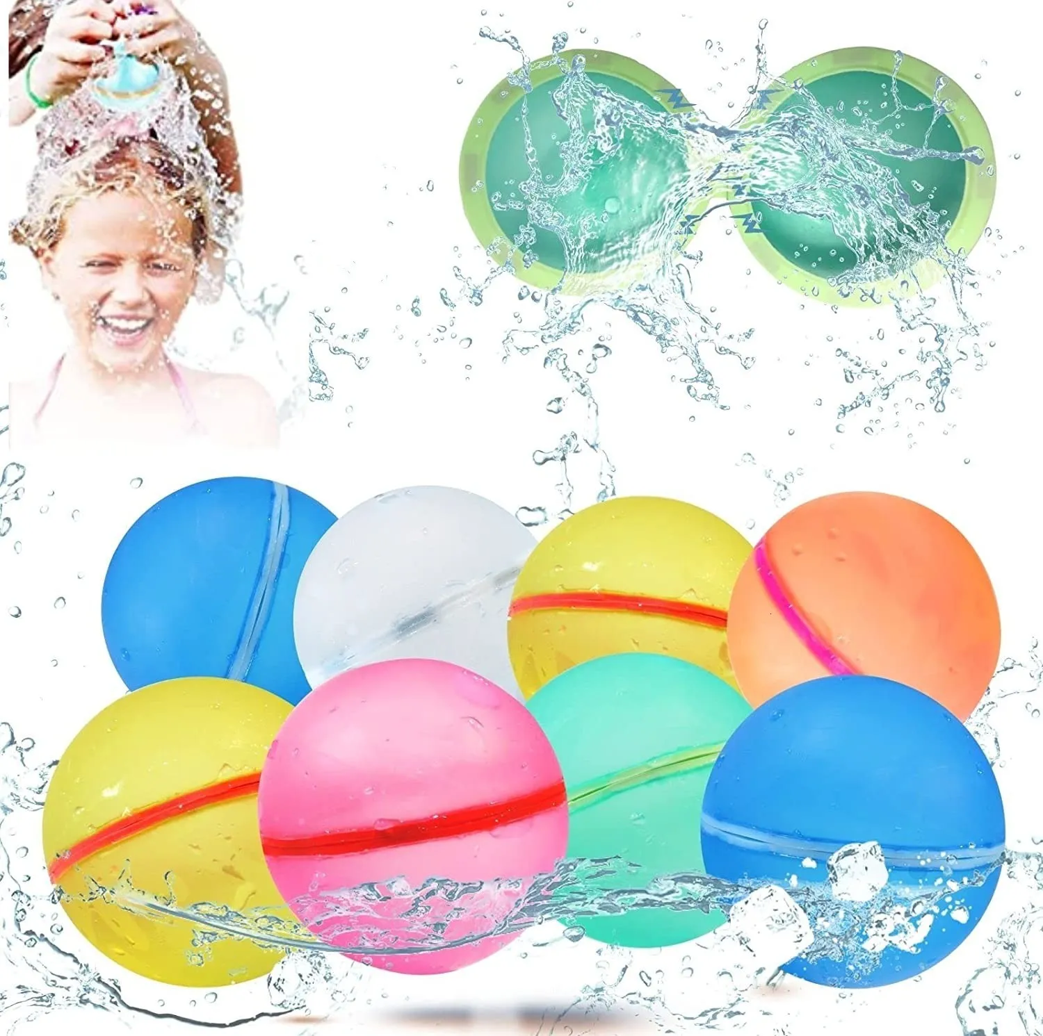 Sand Play Water Fun Hervulbare waterballon Snel vullen Zelfsluitende waterbom Magnetische herbruikbare waterballonnen Spatballen voor kinderzwembad 230704