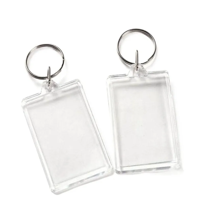 Clear Acrylic Passport Photo Frame Keychain Clip Photo Frames Keyrings