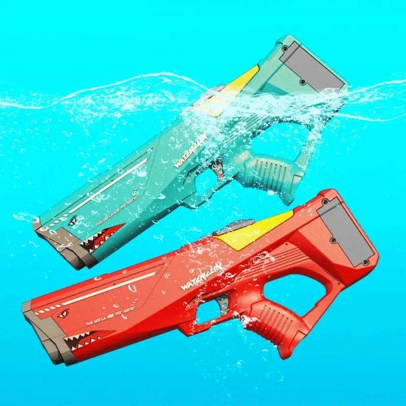 Игрушки с оружием автоматические электрические игрушки для водяного пистолета Вершины летние игры в игрушки для воды 500 мл акулы пляжные игрушки детские детские водные бои 230703