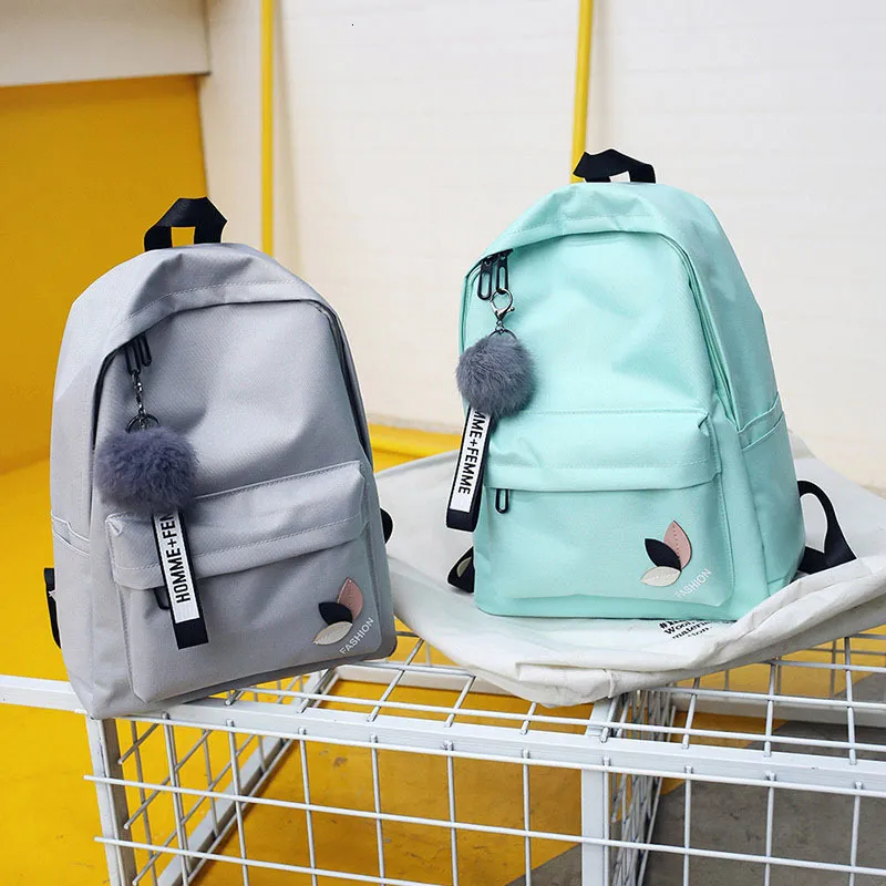 Mochilas escolares coreano impressão de náilon sólida mochila menina mochilas escolares para adolescente faculdade vento mulheres bolsa escolar alta bolsa de estudante preto rosa 230703