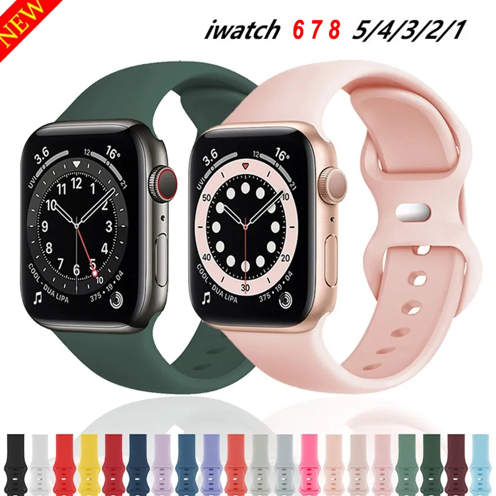 Per cinturino di ricambio per cinturino sportivo impermeabile in silicone morbido cinturino Apple Watch per iWatch Series 8 7 6 5 4 3 2 1 SE 38mm 40mm 41mm 42mm 44mm 45mm 49mm