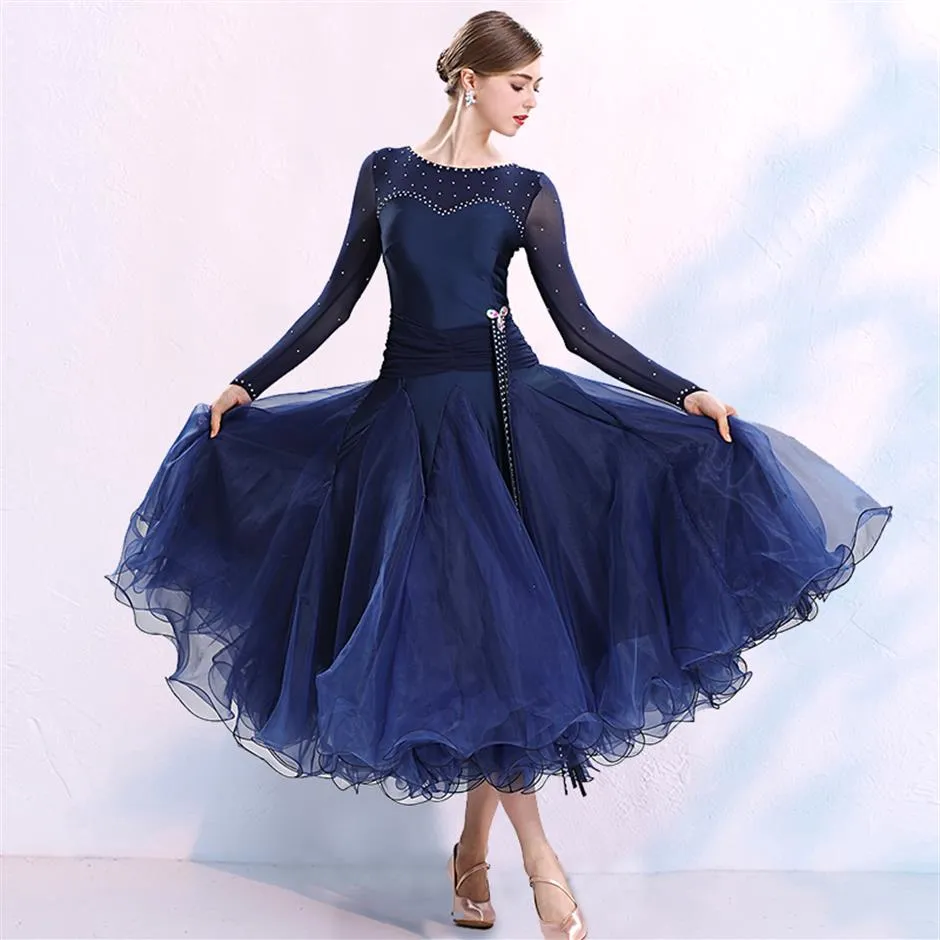 Nuevo vestido de baile moderno de vals de salón, vestidos de competición de baile de salón, ropa de baile de salón estándar, ropa de baile de tango 299J