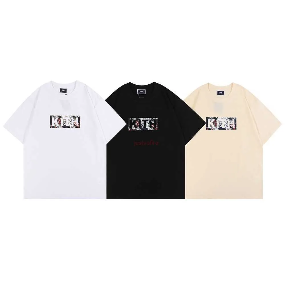 Designer Fashion Clothing Tees Tshirts Niche Trendy Brand Kith Floral Classic Box Tee Floral Square Imprimé T-shirt à manches courtes en coton Streetwear Sportswear Tops