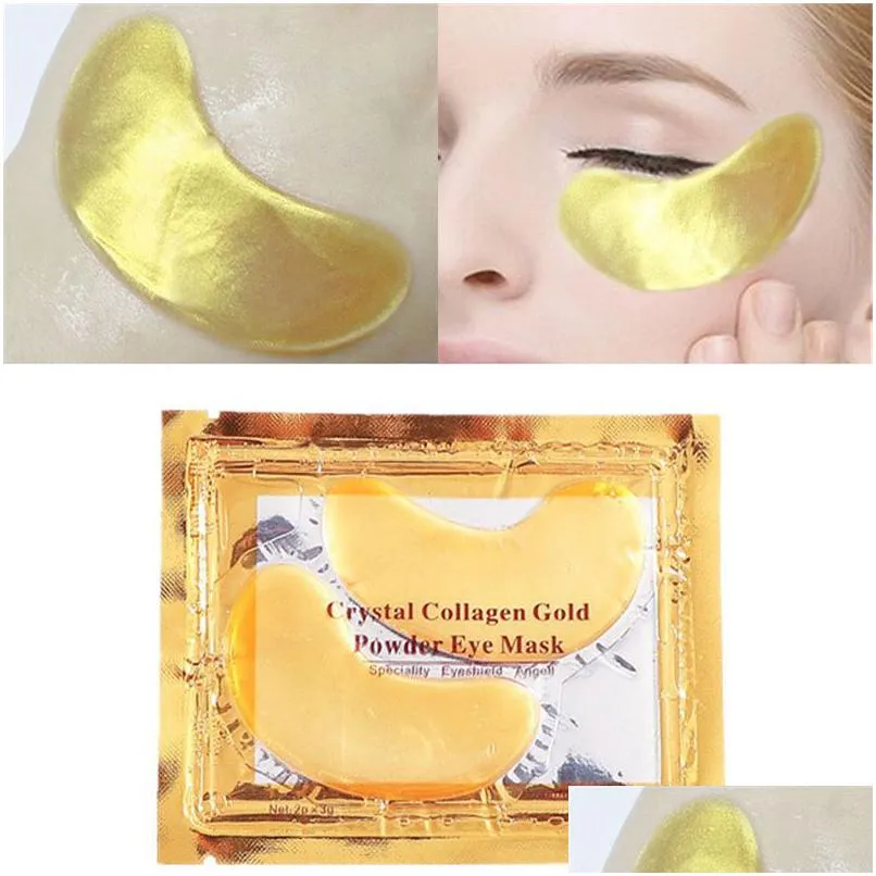 Altri articoli di bellezza per la salute Maschera per la cura degli occhi d'oro Donne Palpebra di cristallo Collagene oro Cerchio scuro Maschere antietà Drop Delivery Dhikw