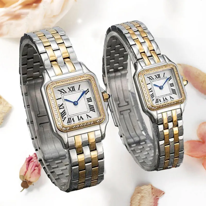 Rose gold Tank Square quartz watch Fashion women watches silver wristwatches ladies Valentine Gift luxury diamond style Wrist Watch Watch for sales