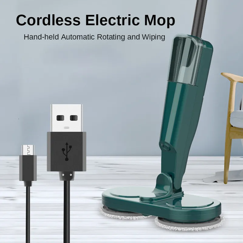 Mops Wireless Electric Mop With Sprayer Floor Washing Mops With Self-spin To Clean Floor Handheld Smart Household Automatic Mop 230704