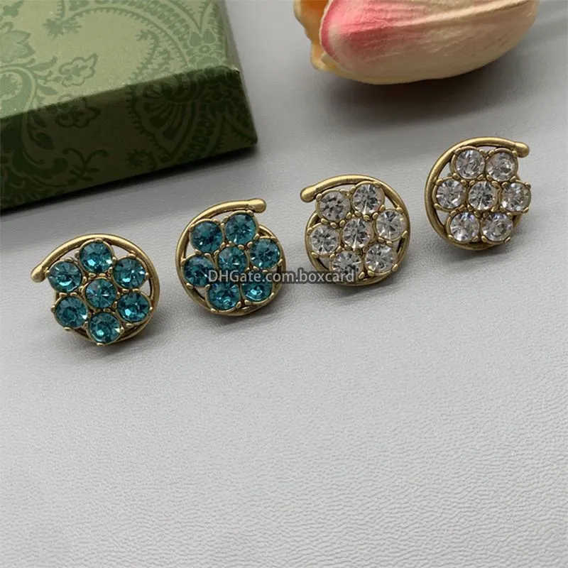 Jewelry Crystal Diamond Earrings Studs Women Fashion Rhinestone Ear Loop With Gift Box Package