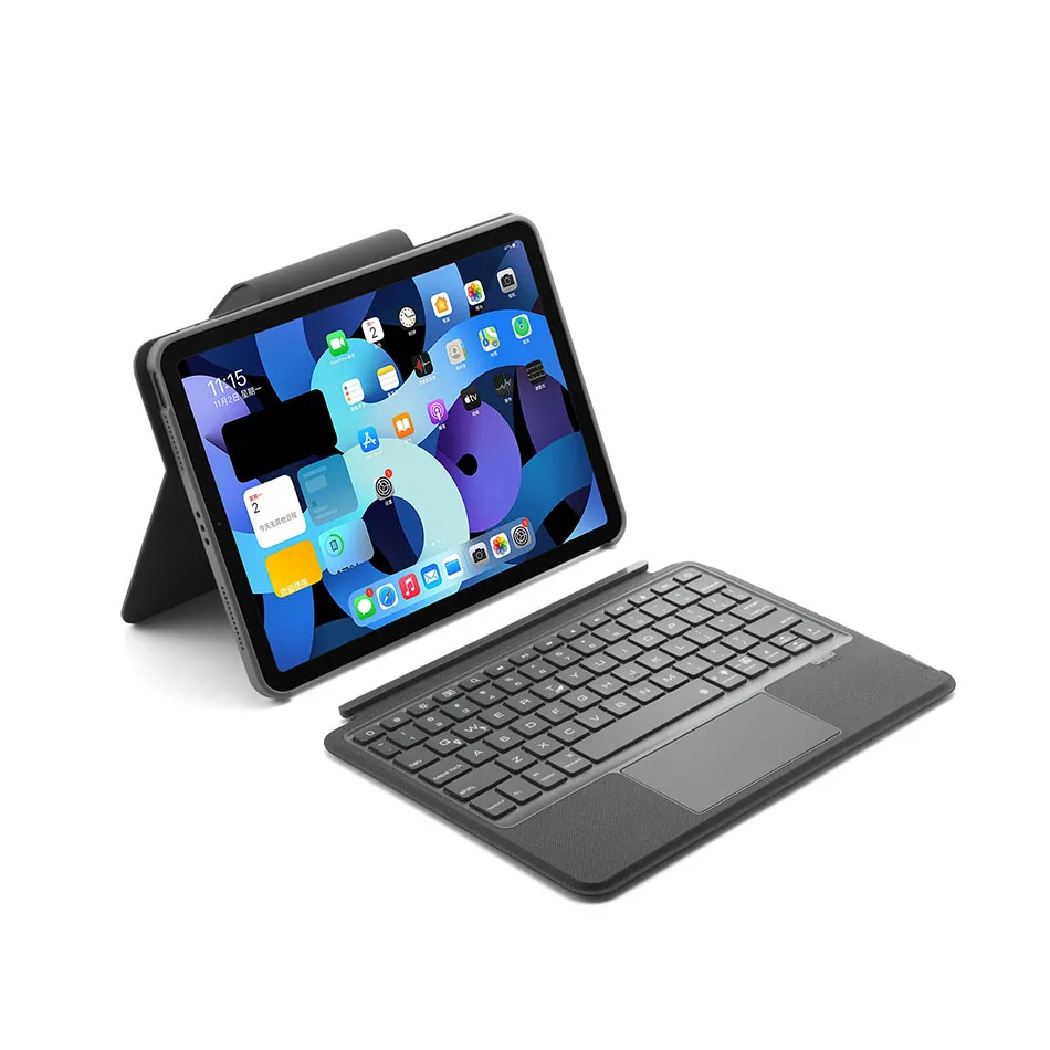 Magnetisk bakgrundsbelysning Pekplatta Avtagbart tangentbordsfodral för iPad Pro 11 4:e/3:e/2:a/1:a generationens iPad 10.9 Smart Leather Wireless Cove-fodral LP11S