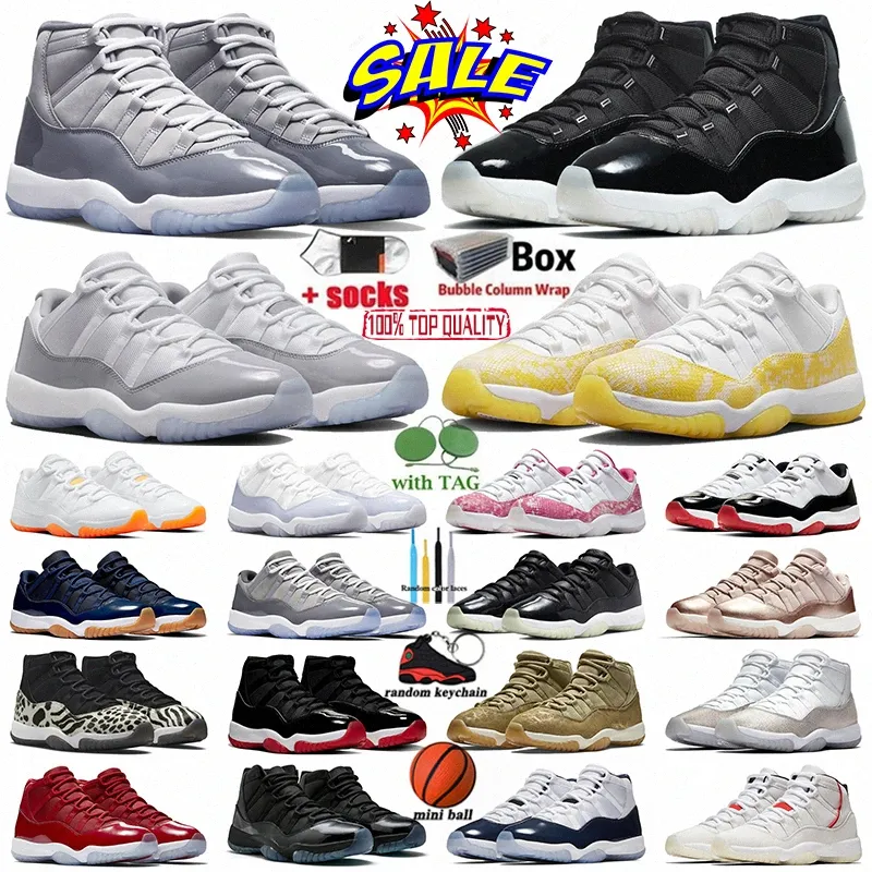 Jumpman 11 Basketball Shoes 11s Low for Men Women Cement Cool Gray Gray Cherry Yellow Lekend Legend Gamma Blue Cap and Burd Breed Trainers Space Jam 11 Sneakers 50 ٪