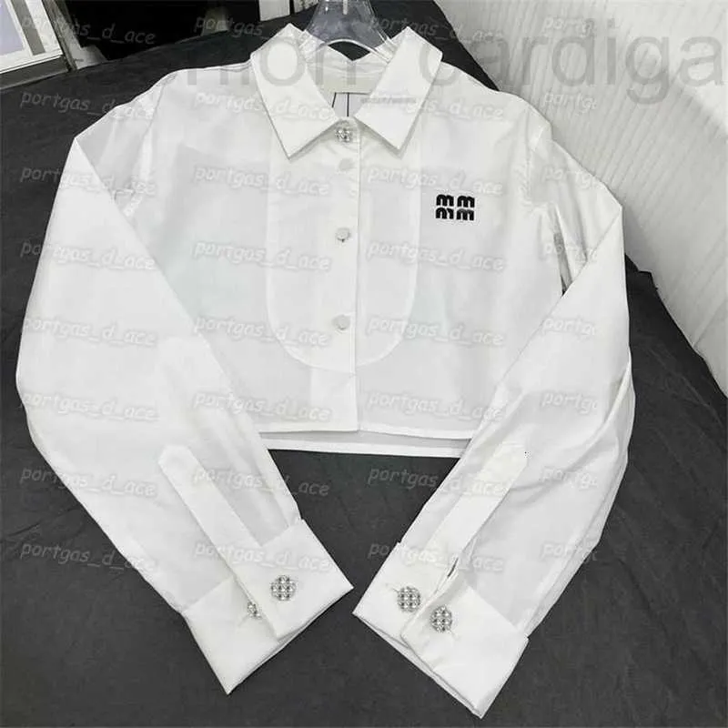 Damska koszulka plus size projektant kobiet przycięta koszulka biała z długim rękawem krótka bluzkaINS moda wiosna lato TM8A