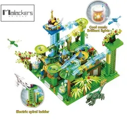 Mailackers Ideas Marble Race Run with Light Electric Maze Ball Building Blocks Jurassic Dinosaur Park Jungle World Toys For Kids 26487036