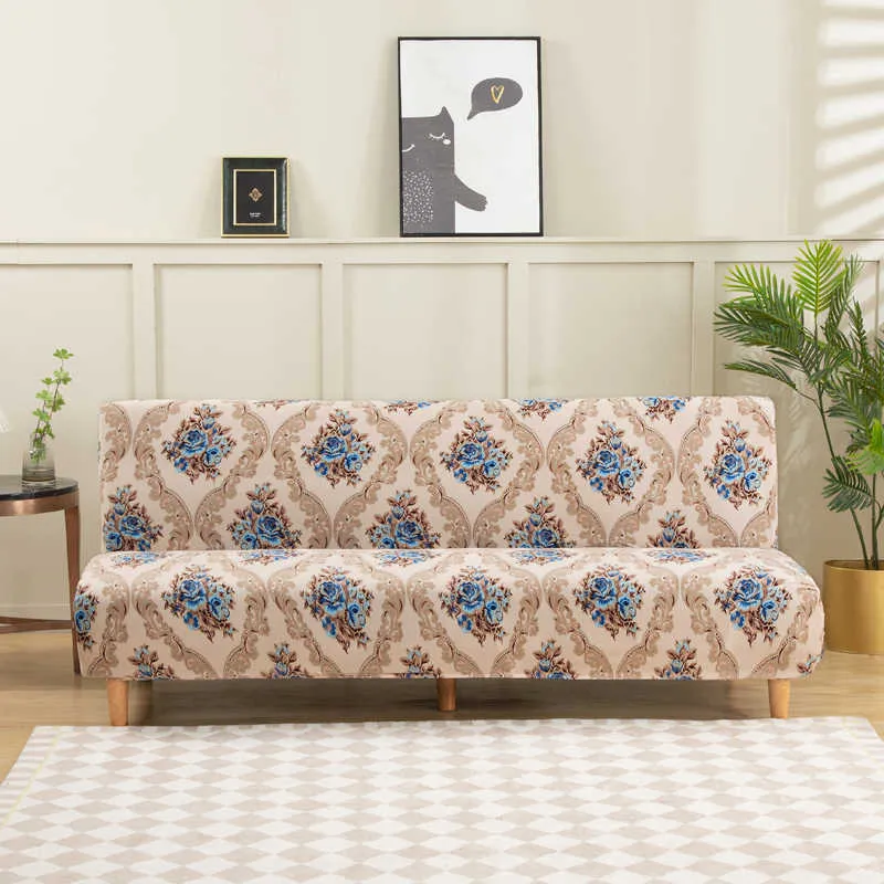Funda de LICRA para sofá cama sin brazos, cubierta Universal plegable y  moderna para asiento, elástica