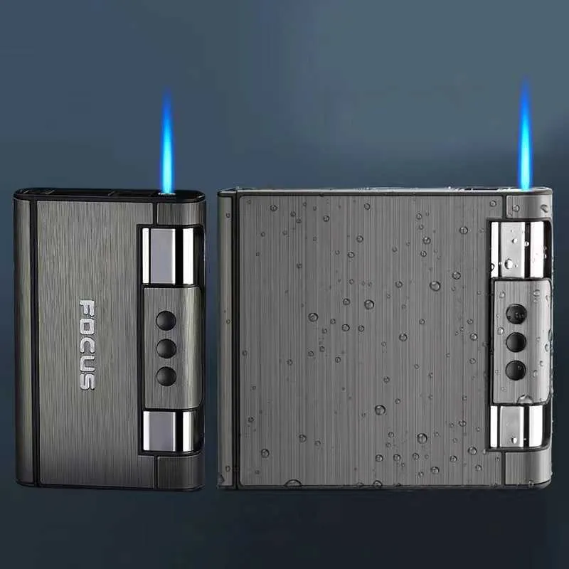 automatic cigarette case with lighter Creative 2 In 1 Automatic Metal Cigarette Case with Gas-Style Lighter and  Moisture-Proof Compression from Dhgate Lighters
